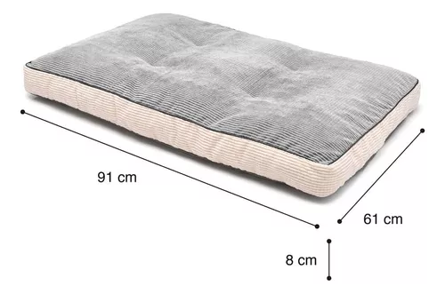 Cama Viscoelástica Premium para Perros Medianos con Espuma de Memoria Medidas 8 x 61 x 91 cmColor Gris
